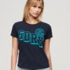 T-shirt aderente floccata Varsity