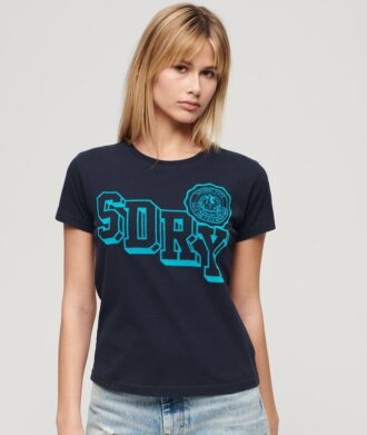 T-shirt aderente floccata Varsity
