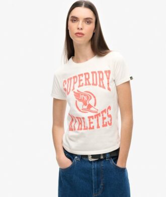 T-shirt aderente floccata Varsity