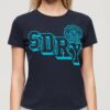 T-shirt aderente floccata Varsity