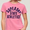 T-shirt aderente floccata Varsity