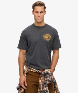 T-shirt ampia con stampa Biker Rock