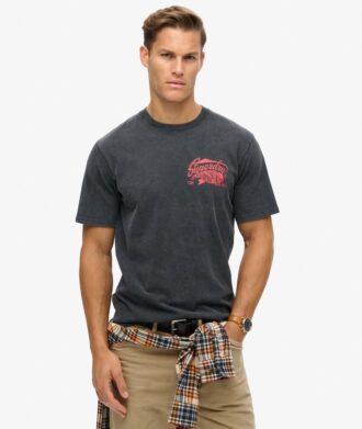 T-shirt ampia con stampa Biker Rock