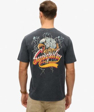 T-shirt ampia con stampa Biker Rock