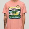 T-shirt ampia con stampa grafica Neon Travel T-shirt ampia con stampa grafica Neon Travel