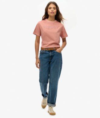 T-shirt ampia e squadrata con logo ricamato