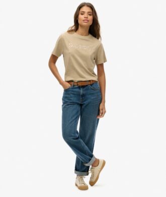 T-shirt ampia e squadrata con logo ricamato