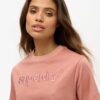 T-shirt ampia e squadrata con logo ricamato
