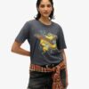 T-shirt comoda con stampa Biker Rock