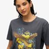 T-shirt comoda con stampa Biker Rock