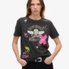 T-shirt comoda con stampa poster punk lo-fi
