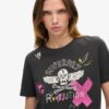 T-shirt comoda con stampa poster punk lo-fi