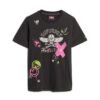 T-shirt comoda con stampa poster punk lo-fi