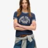 T-shirt con collo a costine e stampa da spiaggia Athletic Essentials