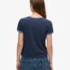 T-shirt con collo a costine e stampa da spiaggia Athletic Essentials