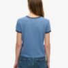 T-shirt con collo a costine e stampa da spiaggia Athletic Essentials