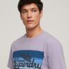 T-shirt con logo a righe Cali