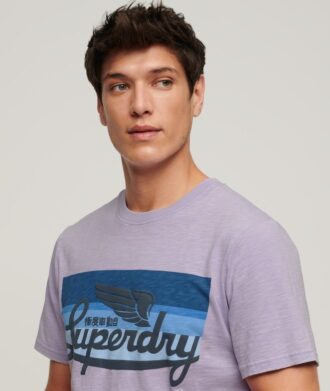 T-shirt con logo a righe Cali