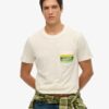 T-shirt con logo a righe Cali