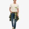 T-shirt con logo a righe Cali