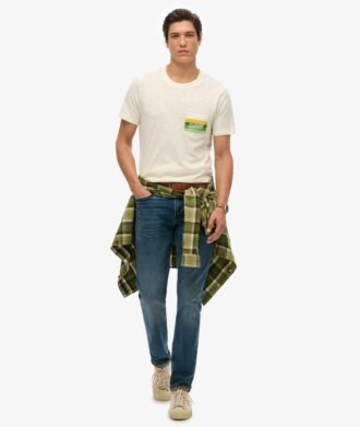 T-shirt con logo a righe Cali