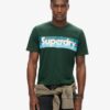 T-shirt con logo a righe retrò