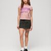 T-shirt con logo glitterato retrò