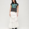 T-shirt con logo glitterato retrò