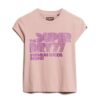 T-shirt con logo glitterato retrò