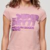 T-shirt con logo glitterato retrò