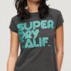 T-shirt con logo glitterato retrò