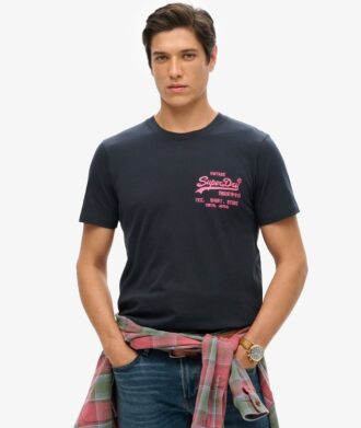 T-shirt con logo Vintage neon