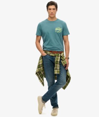 T-shirt con logo Vintage neon