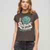 T-shirt con maniche ad aletta e decorazioni