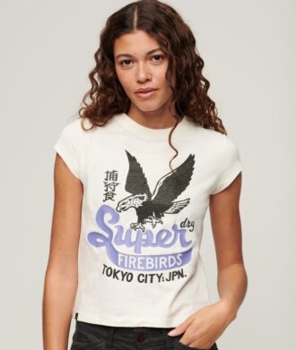 T-shirt con maniche ad aletta e decorazioni