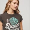 T-shirt con maniche ad aletta e decorazioni