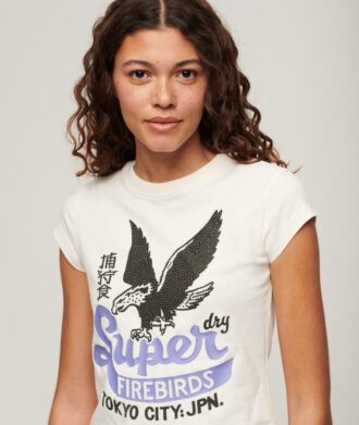 T-shirt con maniche ad aletta e decorazioni