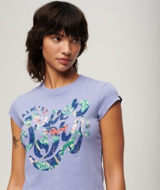 T-shirt con maniche ad aletta e stampa floreale