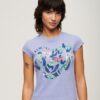 T-shirt con maniche ad aletta e stampa floreale
