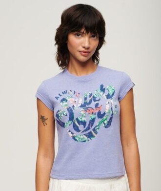 T-shirt con maniche ad aletta e stampa floreale