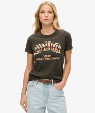 T-shirt con maniche ad aletta in stile rock band anni ’70