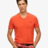 T-shirt con scollo a V e logo Essential in Organic Cotton