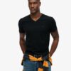 T-shirt con scollo a V e logo Essential in Organic Cotton