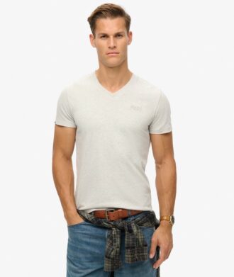 T-shirt con scollo a V e logo Essential in Organic Cotton