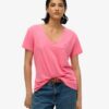 T-shirt con scollo a V ricamata