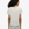 T-shirt con scollo a V ricamata