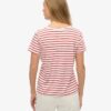 T-shirt con scollo a V ricamata