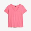 T-shirt con scollo a V ricamata