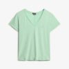 T-shirt con scollo a V ricamata