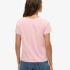 T-shirt con scollo a V ricamata in filato fiammato